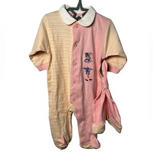 Vintage Peter Rabbit Footies & Hat Matching Set Girls Size 6M Baby Y2K 2001 NWOT
